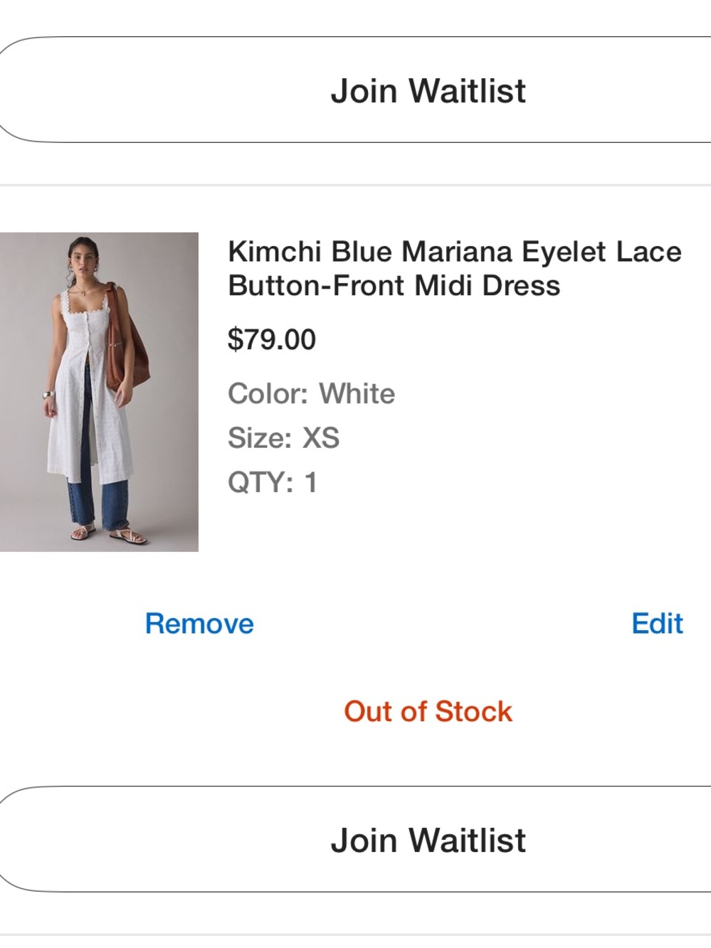 Kimchi Blue White Eyelet Lace Button-Front Midi Dress - Picture 6 of 9